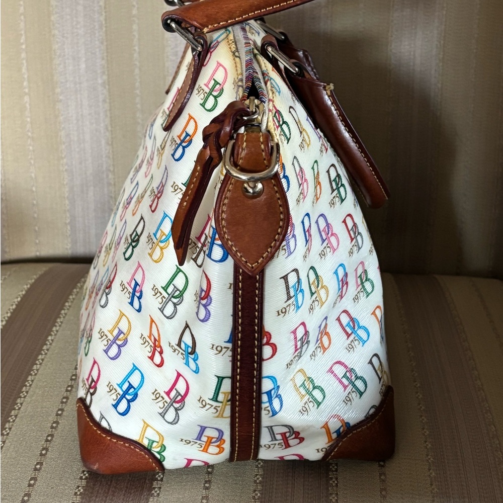 Dooney & Bourke Multicolor Logo Satchel - Picture 4 of 14